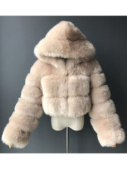 Fluffy Faux Fur Warm Hoode Coat