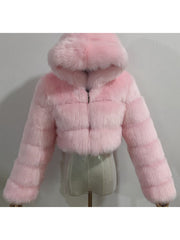 Fluffy Faux Fur Warm Hoode Coat