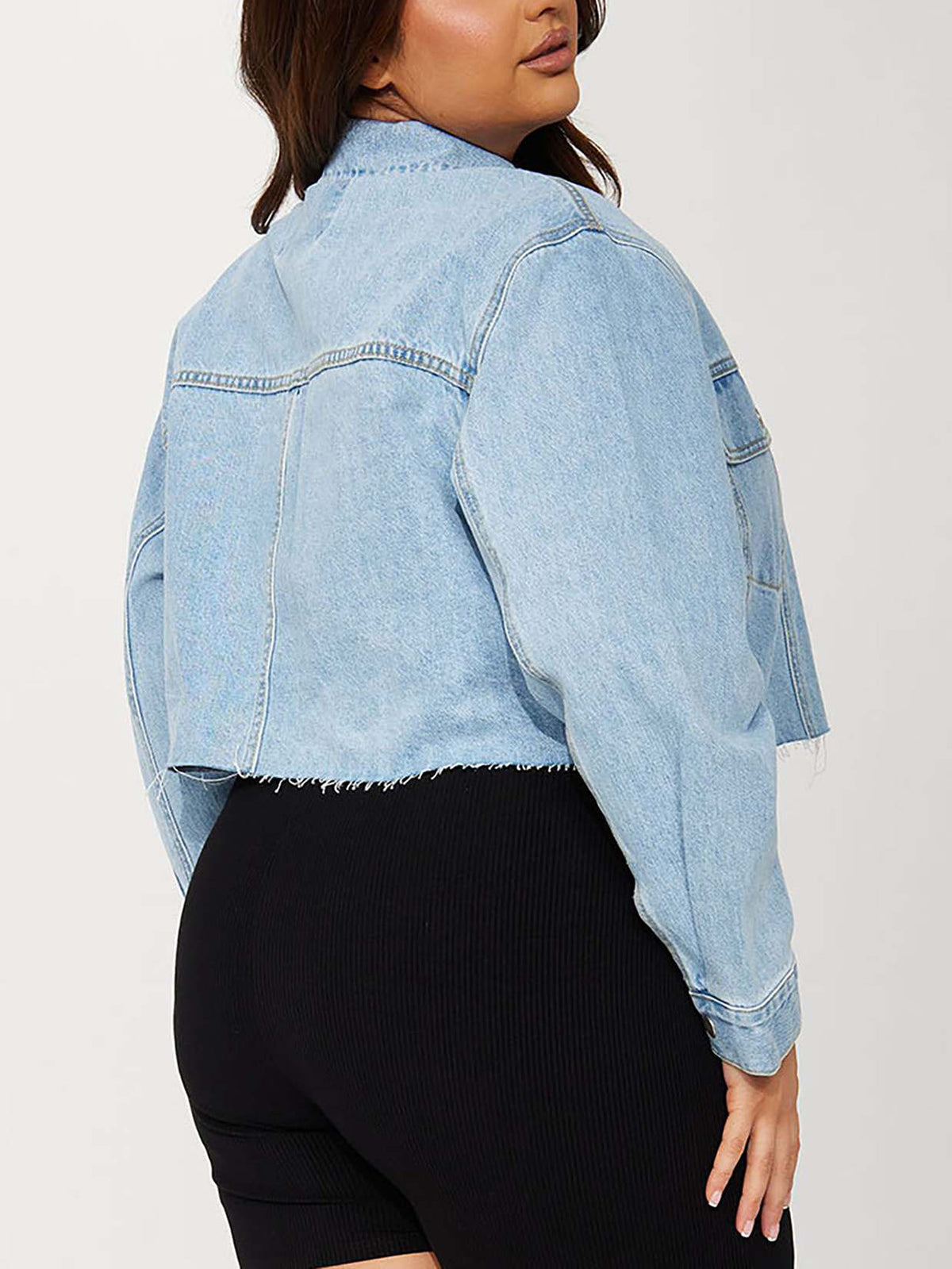 Fashion Cropped Denim Jacket Coat