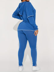 Fashion Hooded Trousers Sports Suit