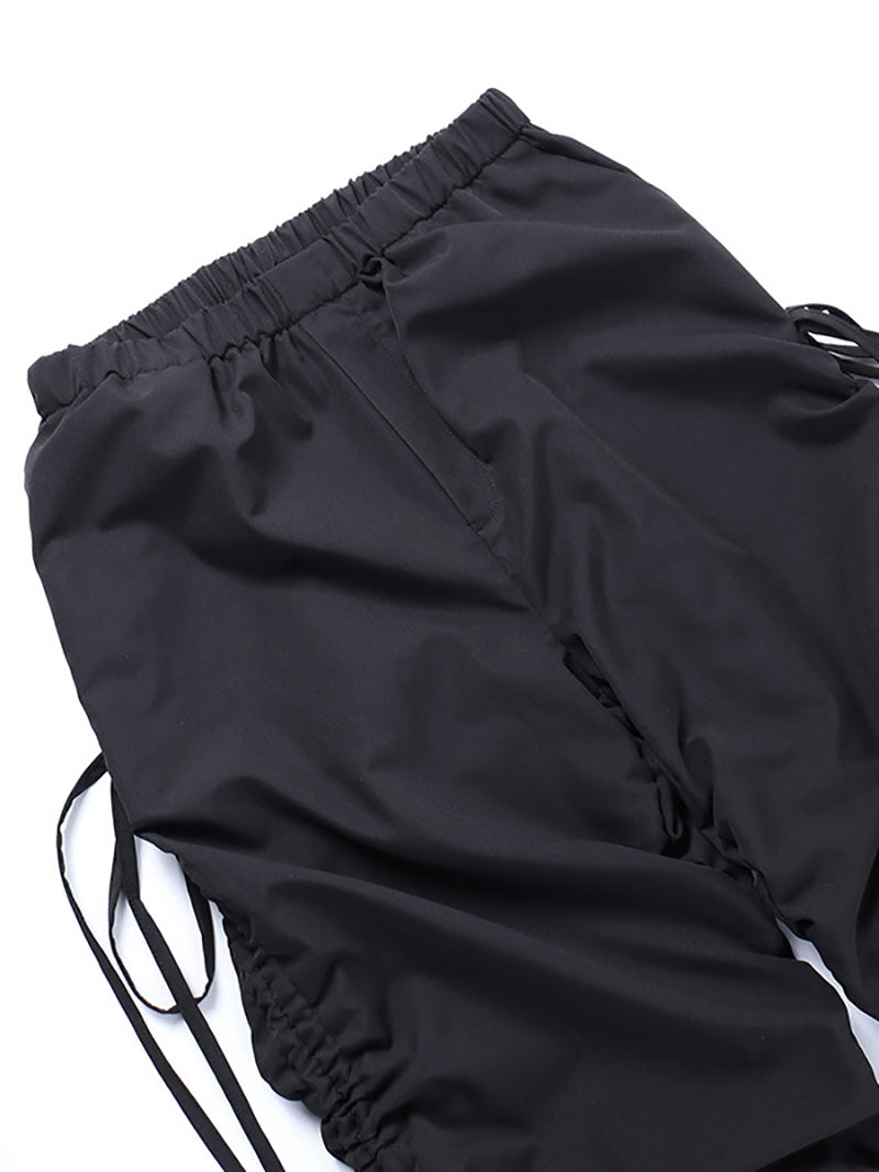 Drawstring Ripped Cargo Pants