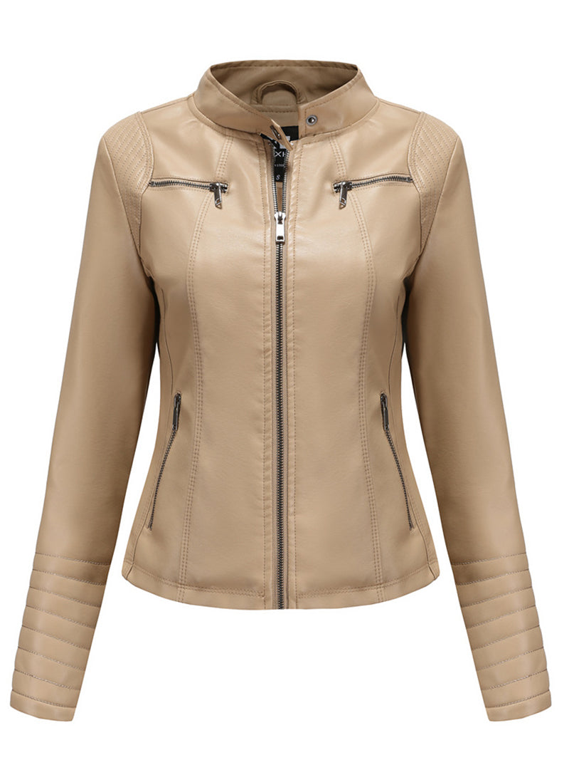 PU Leather Jacket Casual Coat