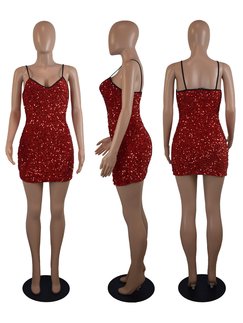 Sexy Sequin Club Suspender Dress