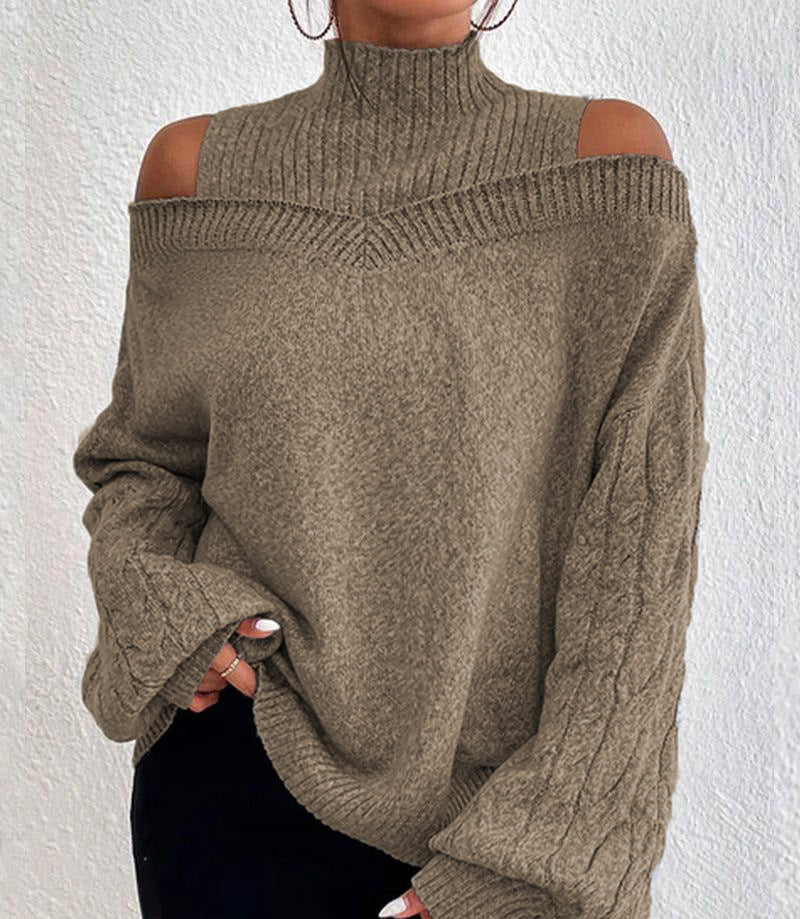 High Collar Loose Knit Sweater