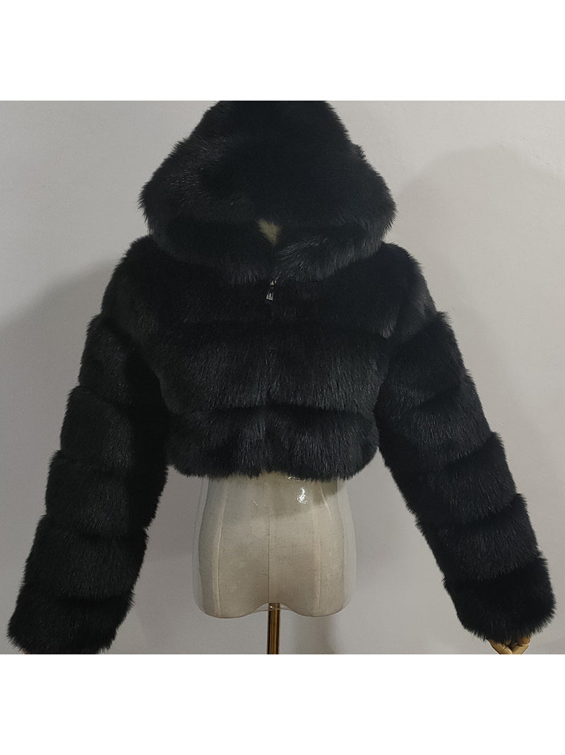 Fur & Faux Hooded Jacket Winter Luxury Coat (S~7XL)