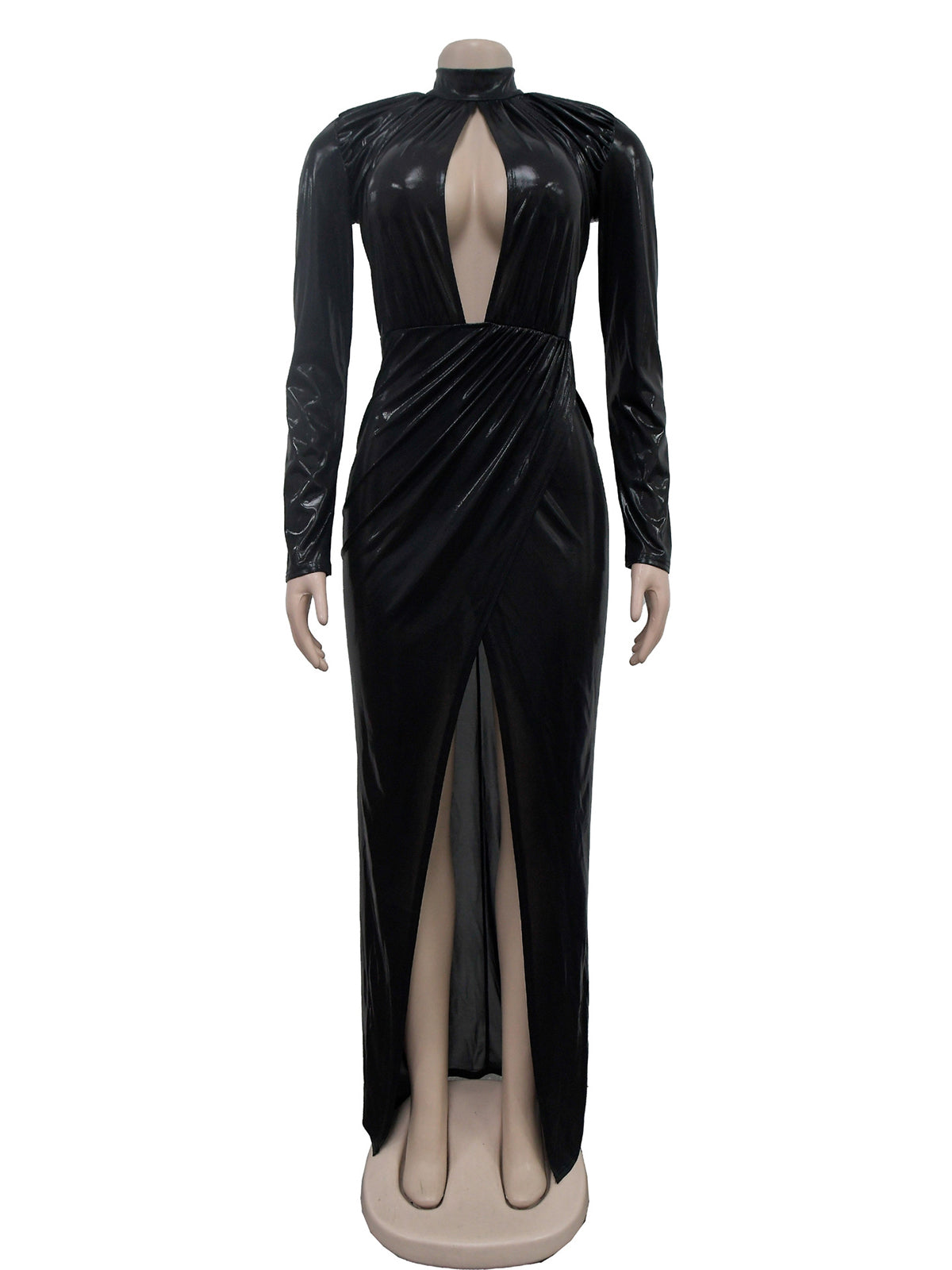 Fashion Long Sleeve Bodycon Slit Dress