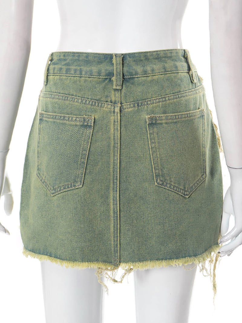 Fashion Tassels Denim Skirt