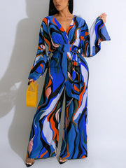 Fashion Print Wide-leg Jumpsuit