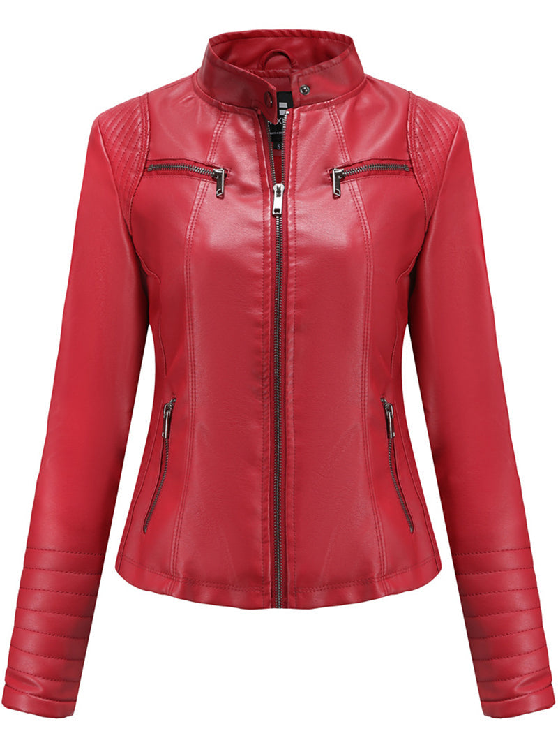 PU Leather Jacket Casual Coat