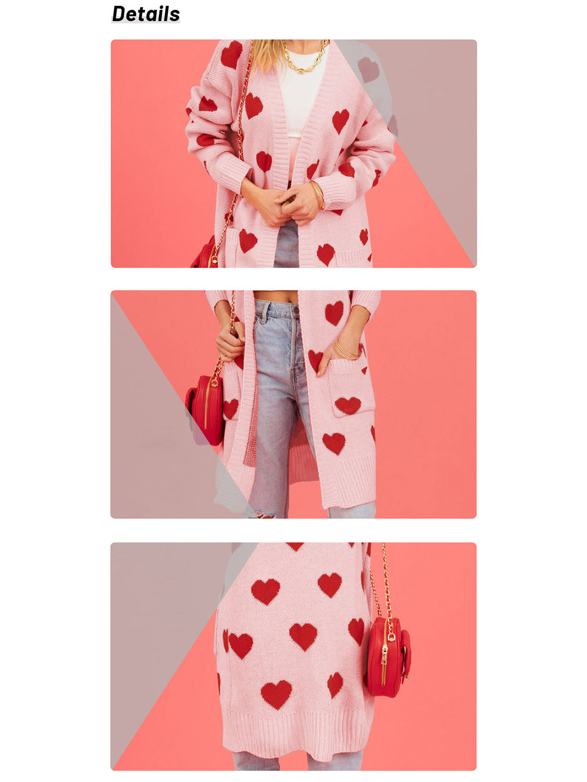 Fashion Heart-shaped Knit Cardigan Coat