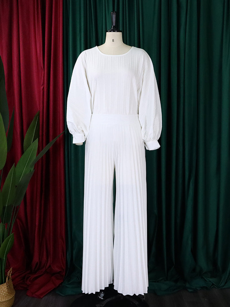 Casual Shirt Wide leg Pants Suit