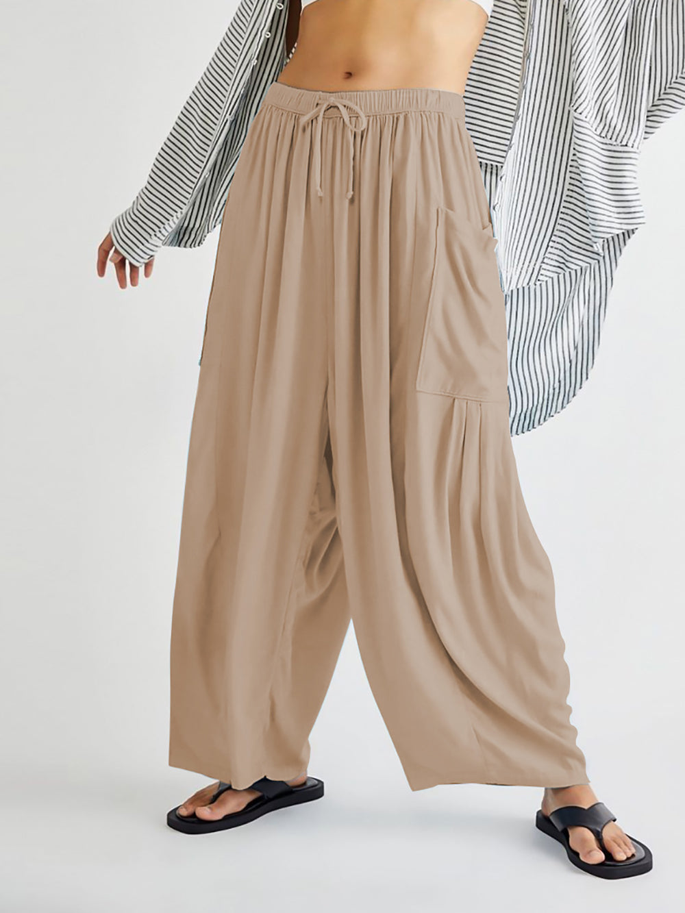 Solid Color Casual Loose Pants