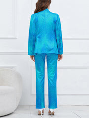 Houndstooth Suit Jacket Trousers Set