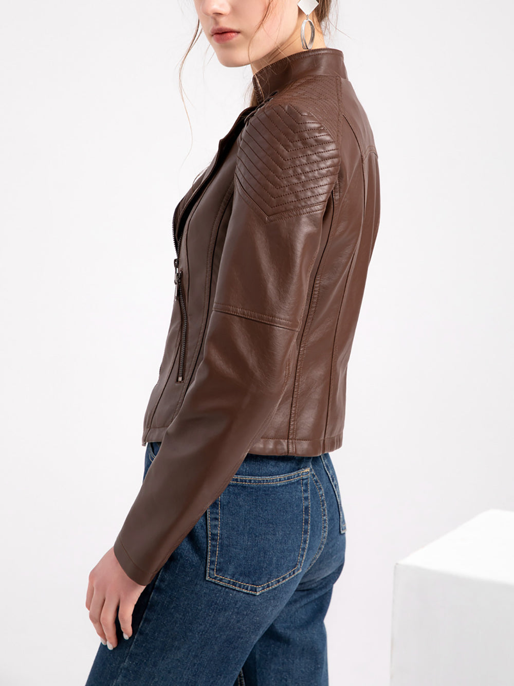 PU Leather Slim Jacket