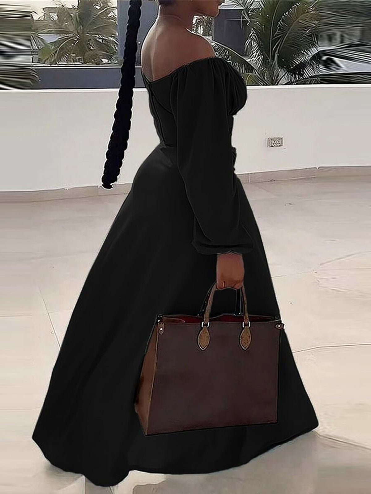 Off Shoulder Top Slit Skirt Casual Suit