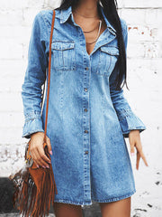 Fashion Long Sleeve Slim Denim Dress