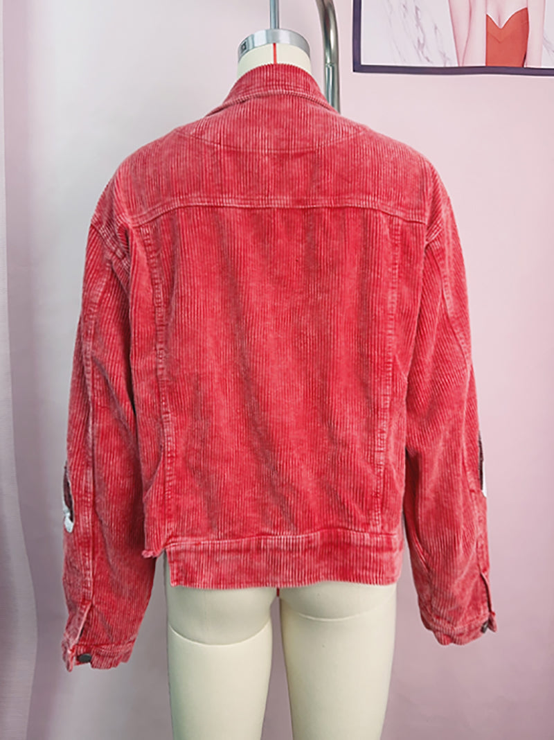 Corduroy Santa Claus Sequin Jacket Coat