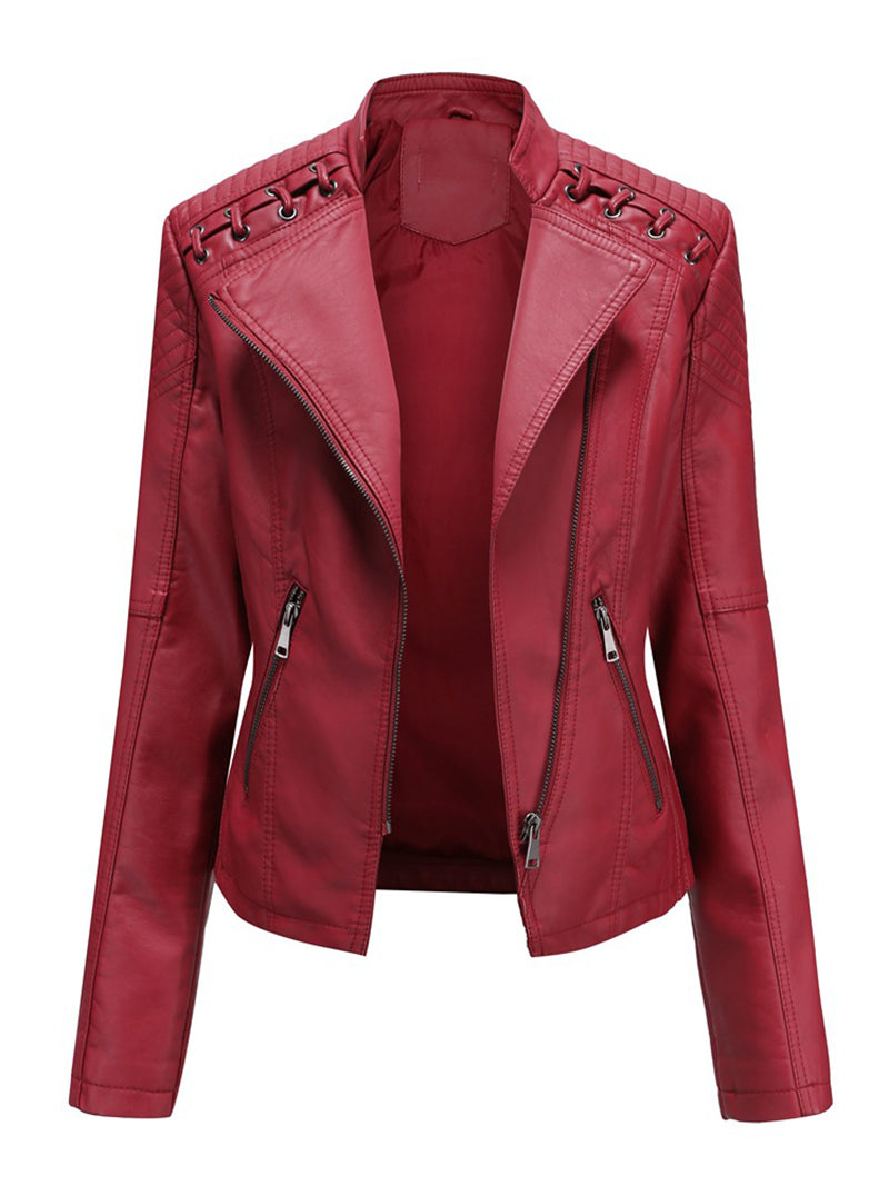 PU Leather Slim Jacket