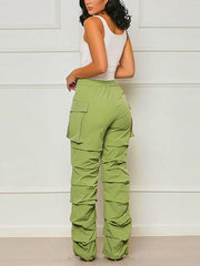 Pleated Straight Cargo Pants