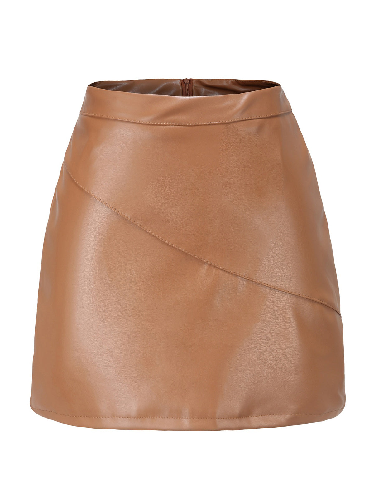 PU Leather Elasticity Short Skirt