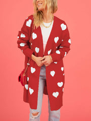 Fashion Heart-shaped Knit Cardigan Coat