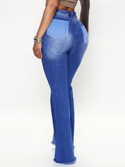 High Waist Patchwork Jeans