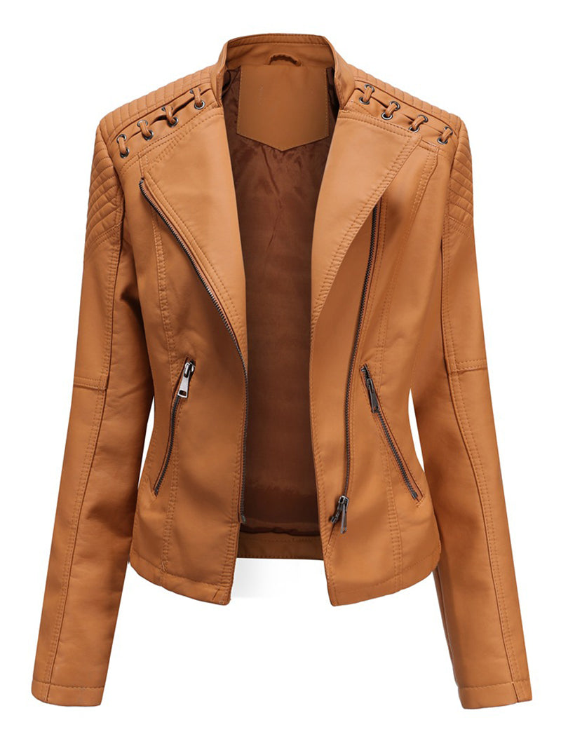 PU Leather Slim Jacket