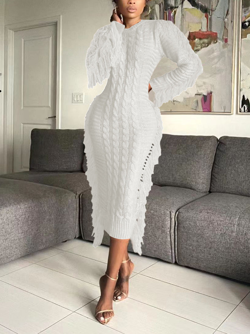 Fashion Tassels Sweater Dress