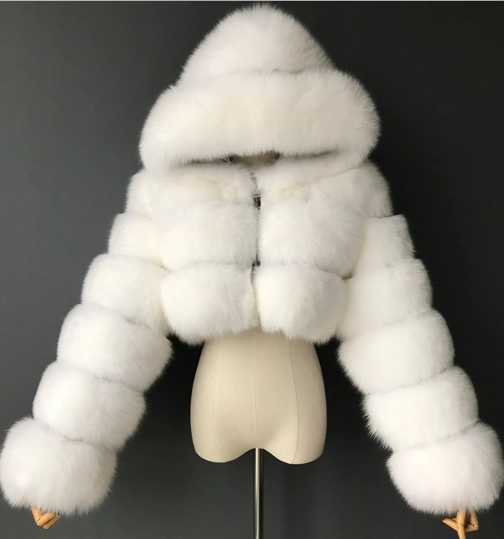 Fur & Faux Hooded Jacket Winter Luxury Coat (S~7XL)