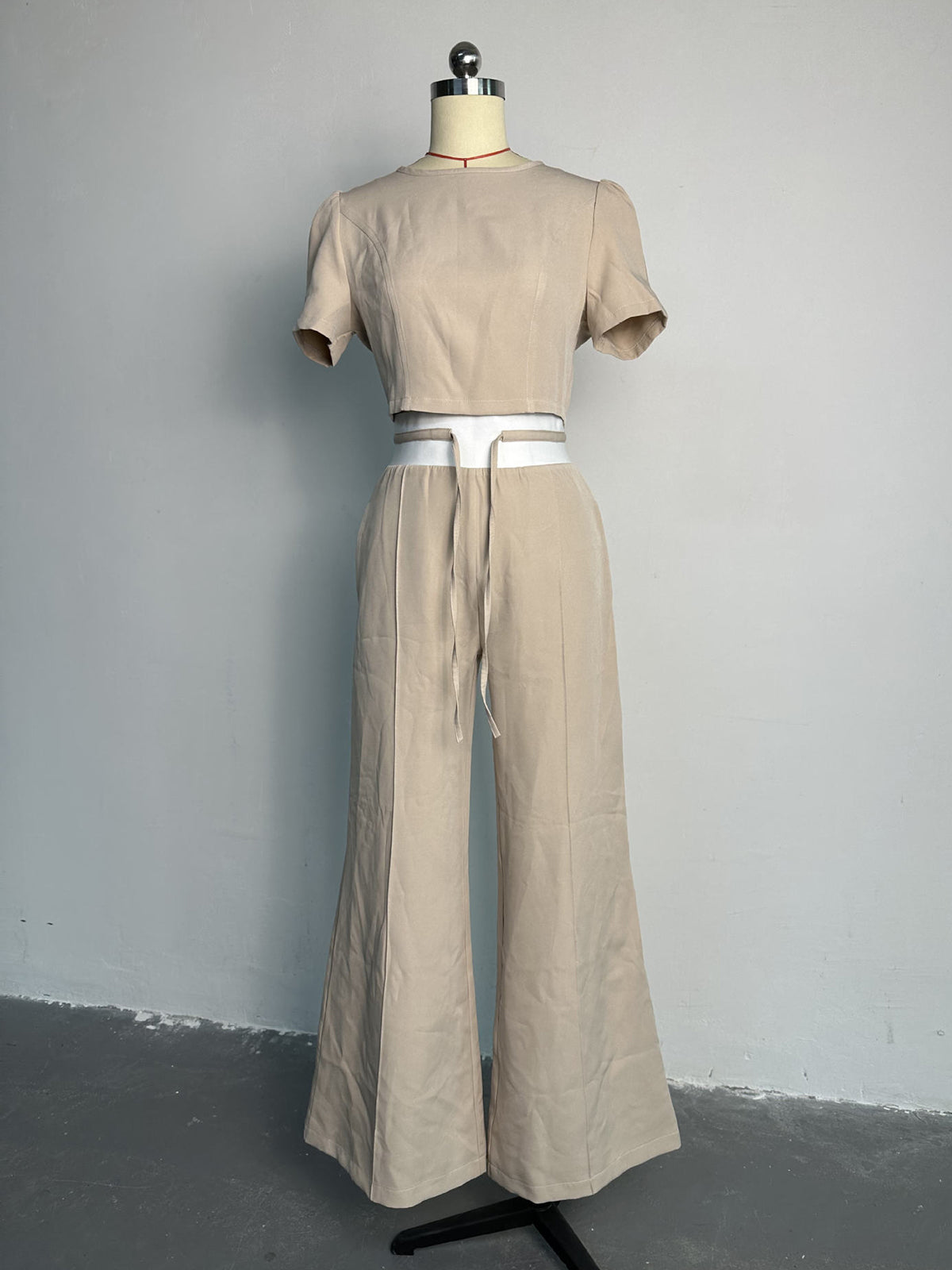 Crop Top Wide leg Pants Casual Suit