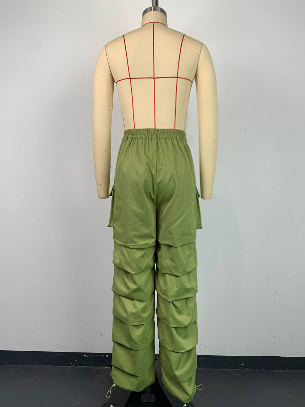 Pleated Straight Cargo Pants