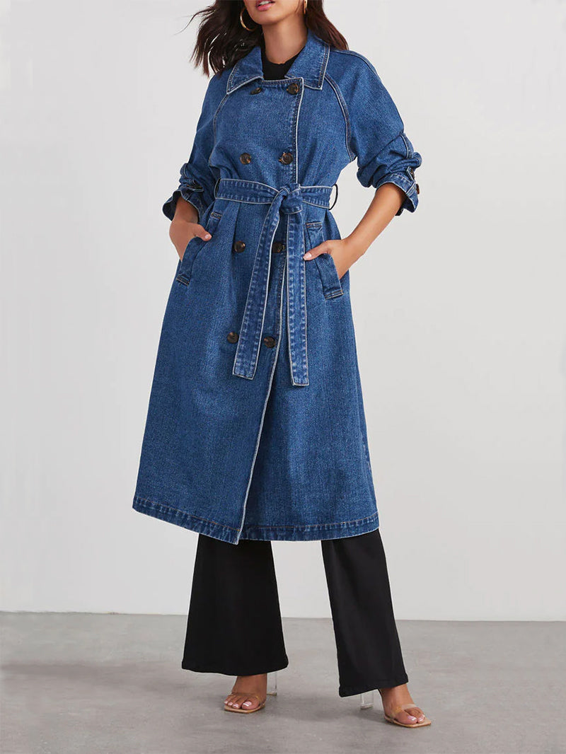 Fashion Loose Denim Jacket Dust Coat