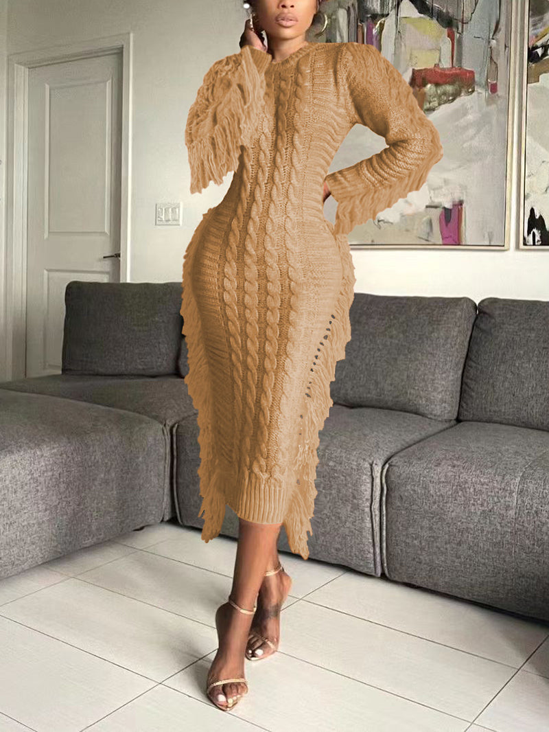 Fashion Tassels Sweater Dress