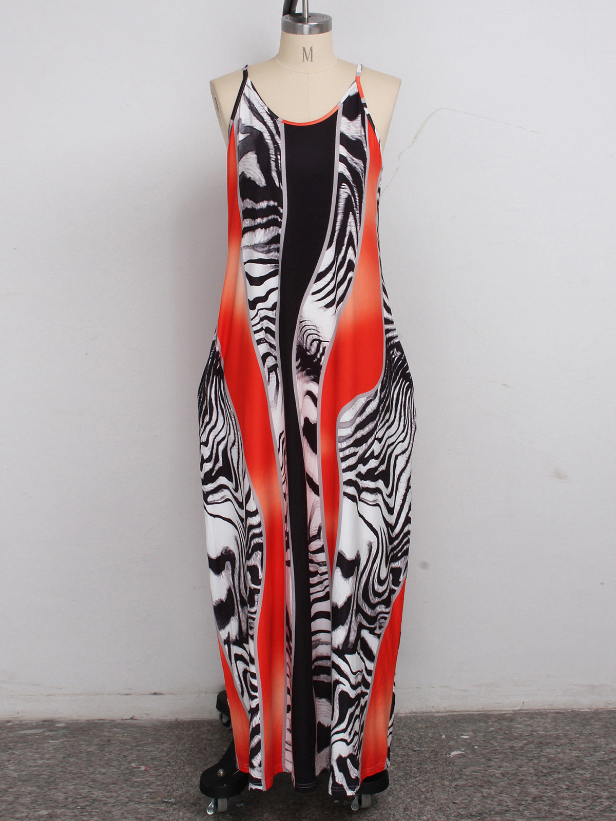 Casual Print Loose Slip Dress