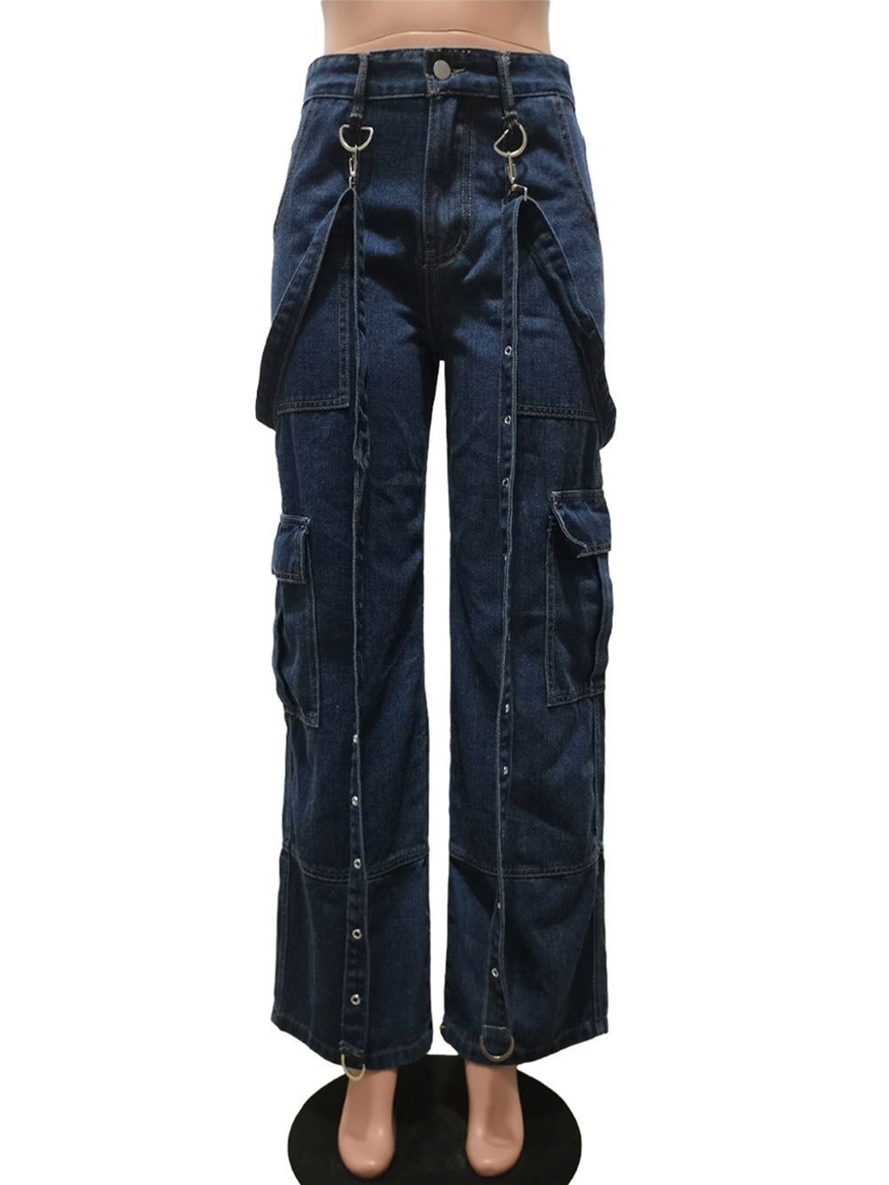 Loose Casual Accordion Baggy Denim Jeans