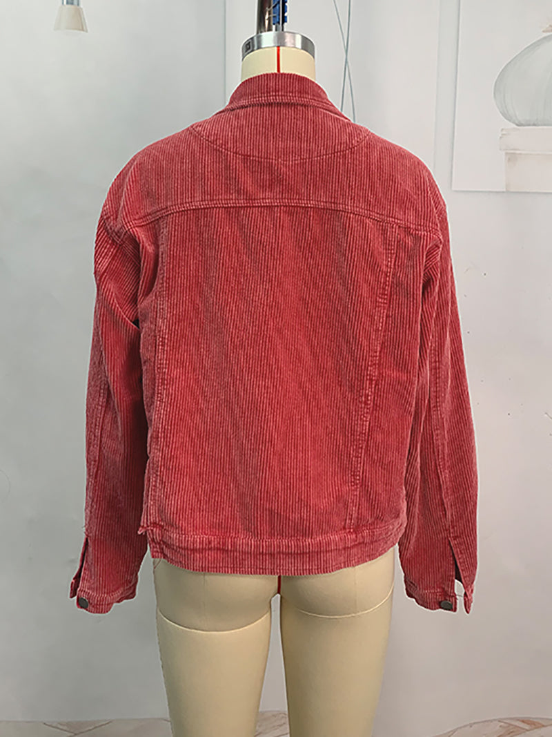 Boyfriend Rugby Sequin Corduroy Jacket Coat