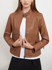 Biker Jacket PU Leather Coat