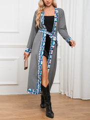 Fashion Print Cardigan Coat