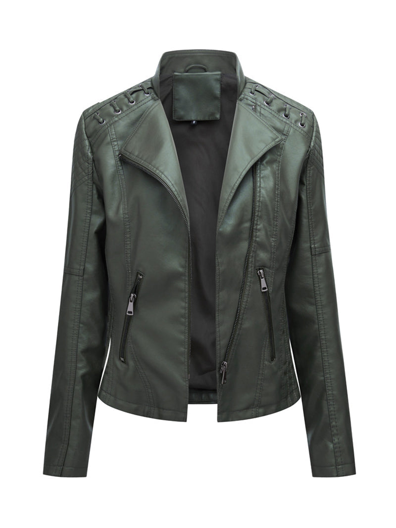 PU Leather Slim Jacket