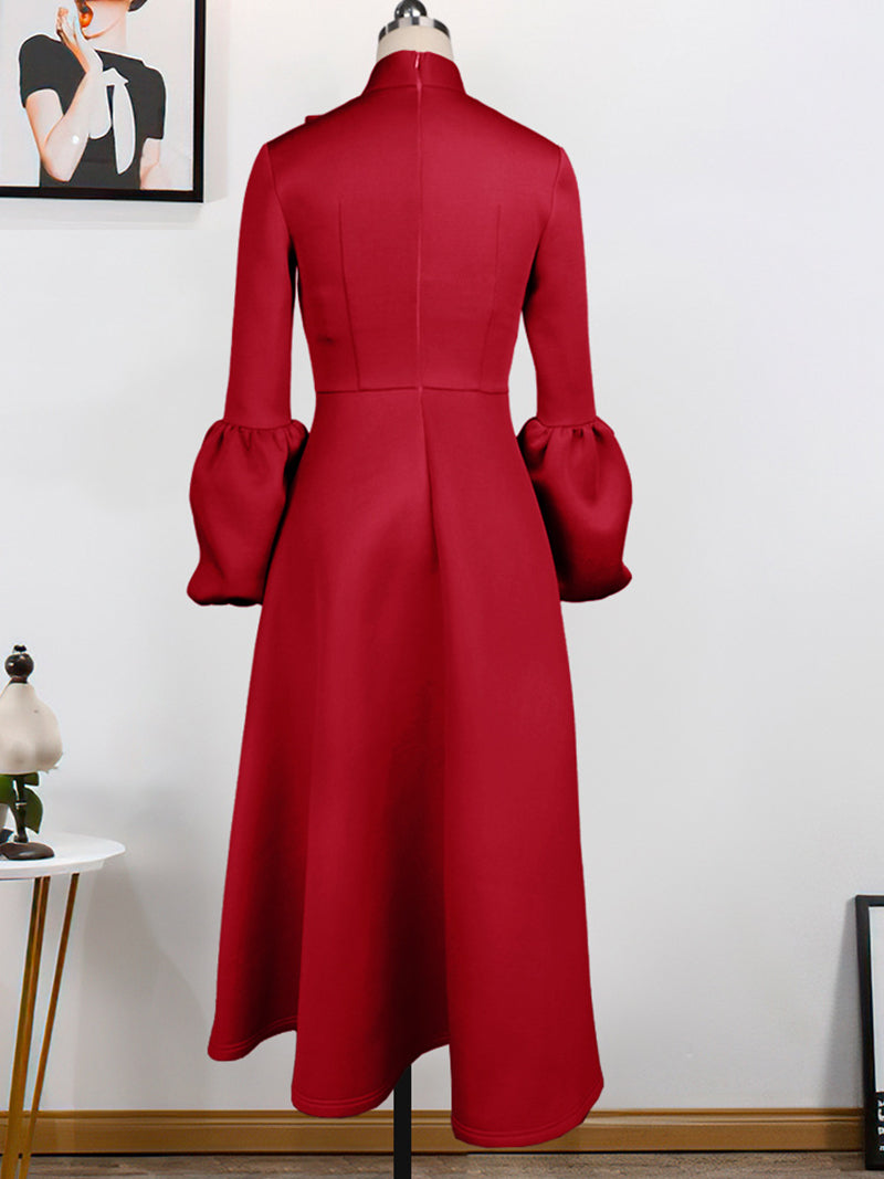 Fashion Puff Sleeve A-line Dress