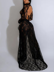 Sexy See through Backless Lace Jumpsuit