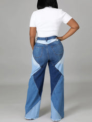 Fashion Patchwork Wide leg Jeans