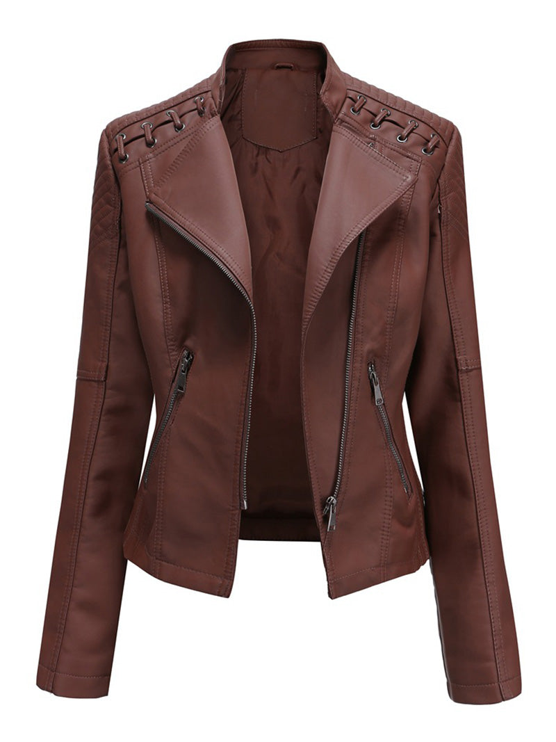 PU Leather Slim Jacket