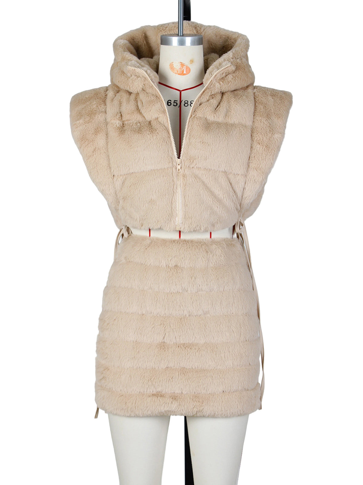 Newest Fur Hooded Waistcoat Vest