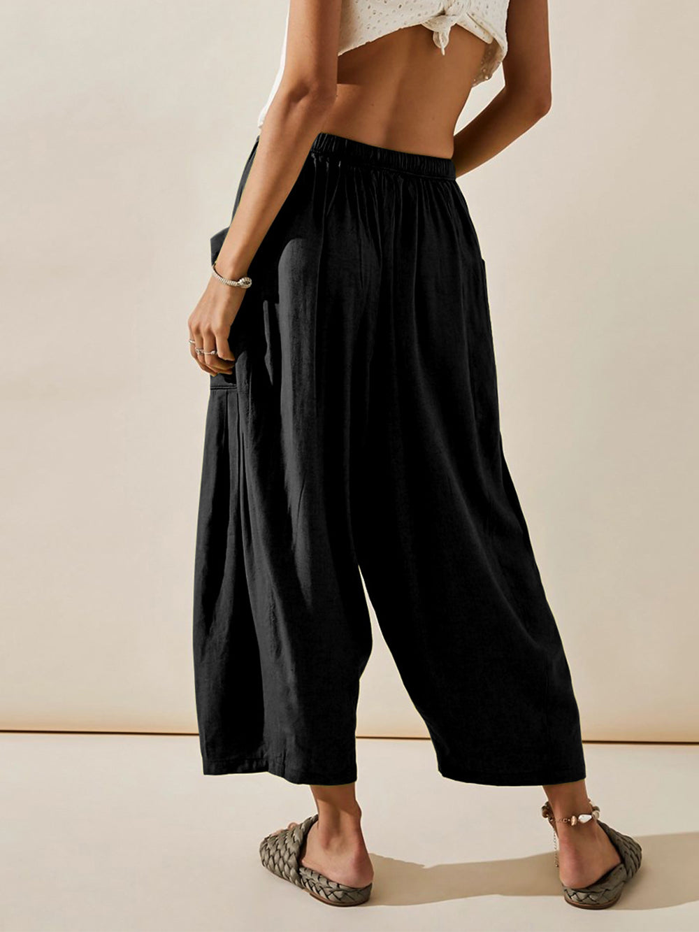 Solid Color Casual Loose Pants