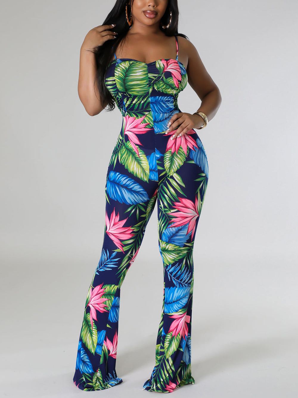 Print Spaghetti Strap Jumpsuit