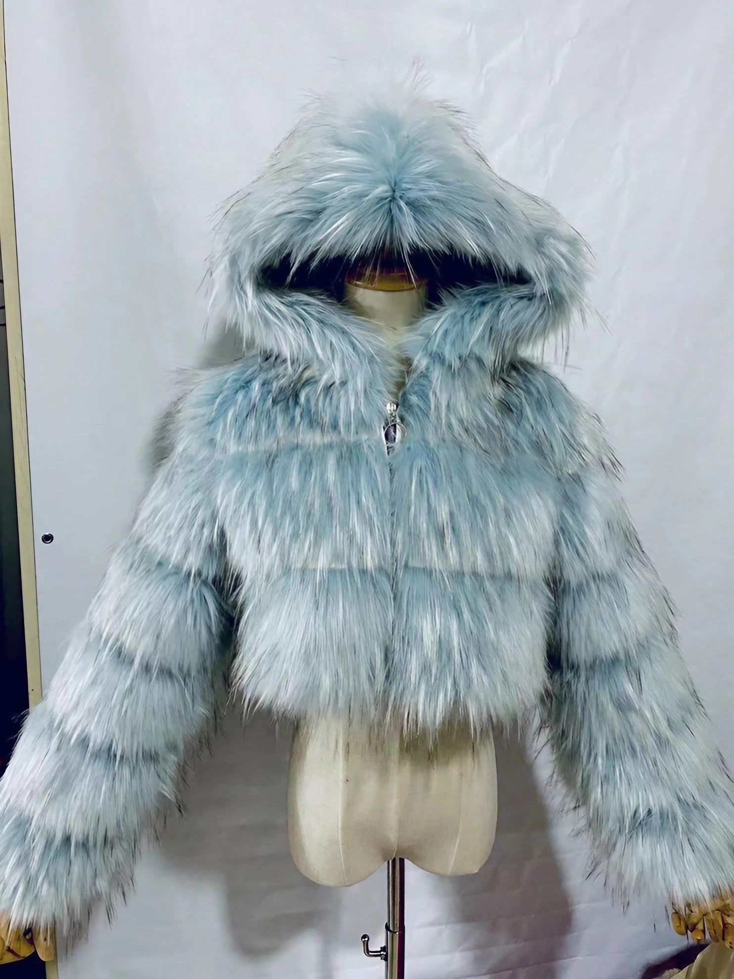 Fur & Faux Hooded Jacket Winter Luxury Coat (S~7XL)