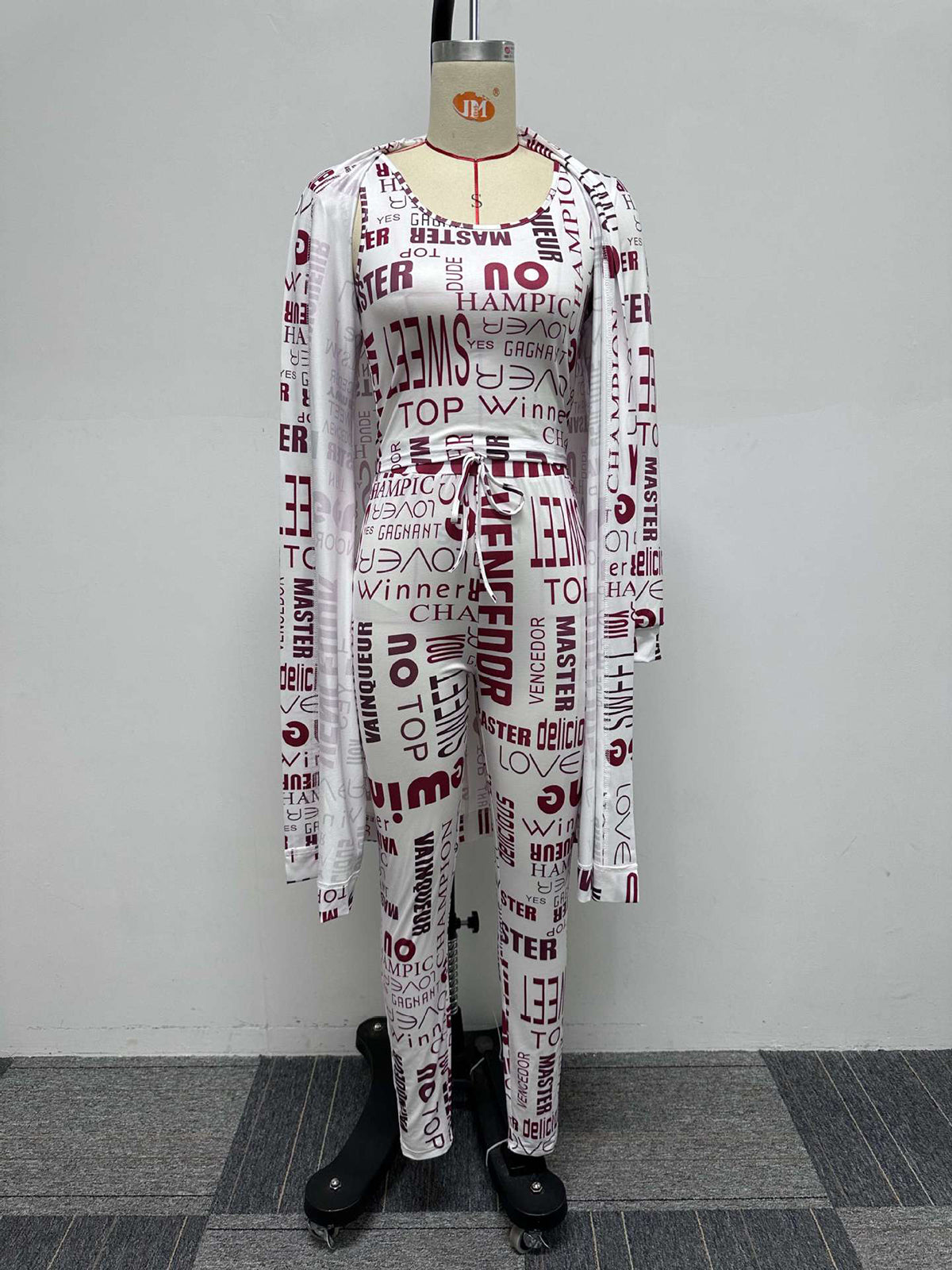 Print Cardigan Three Piece Set