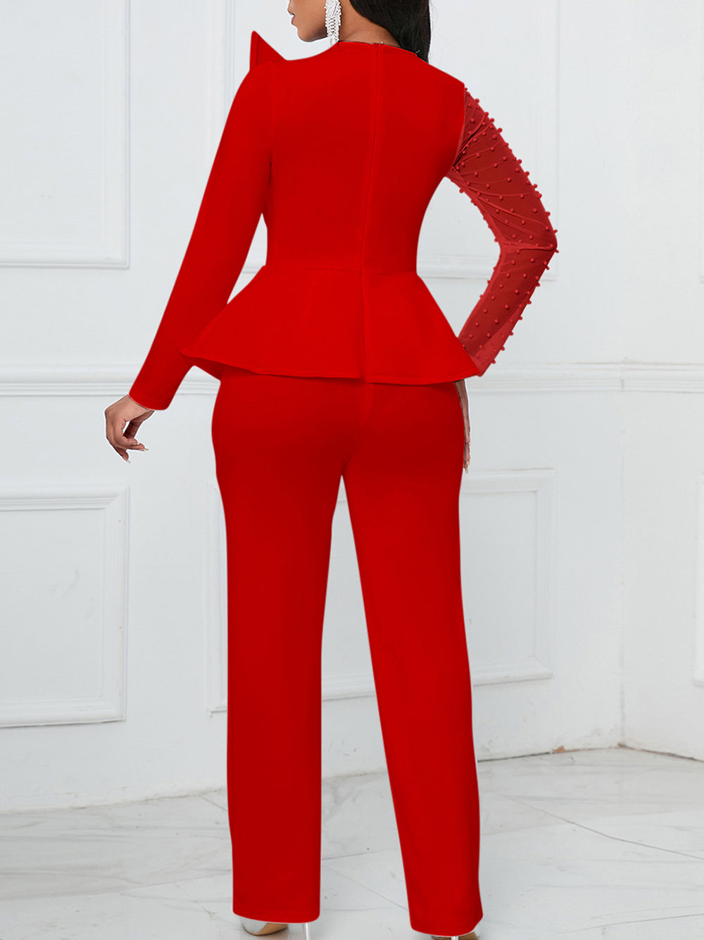 Mesh Gauze Patchwork Jumpsuit