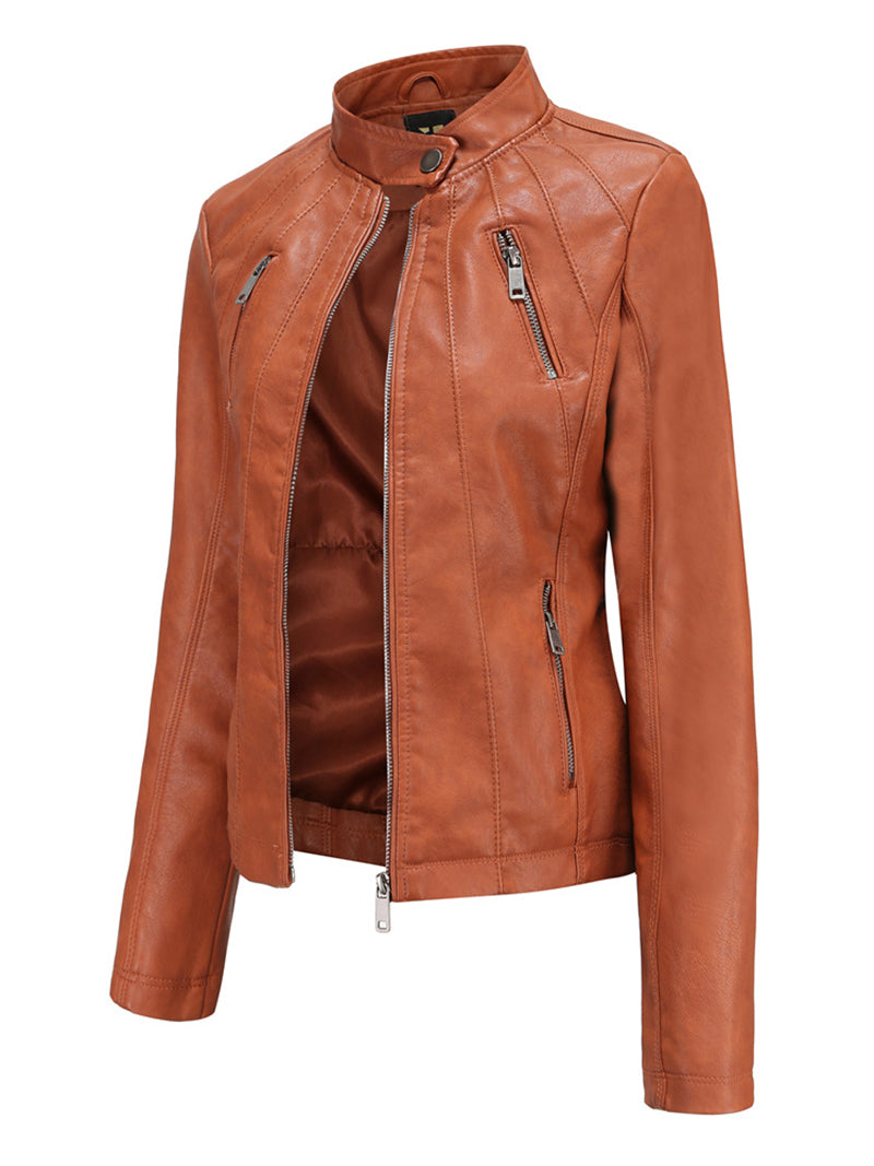 Casual Slim PU Leather Jacket